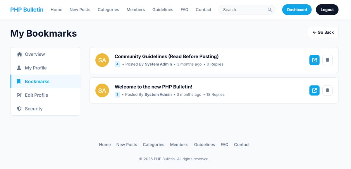 PHP Bulletin Feature: Personalized Member Dashboards