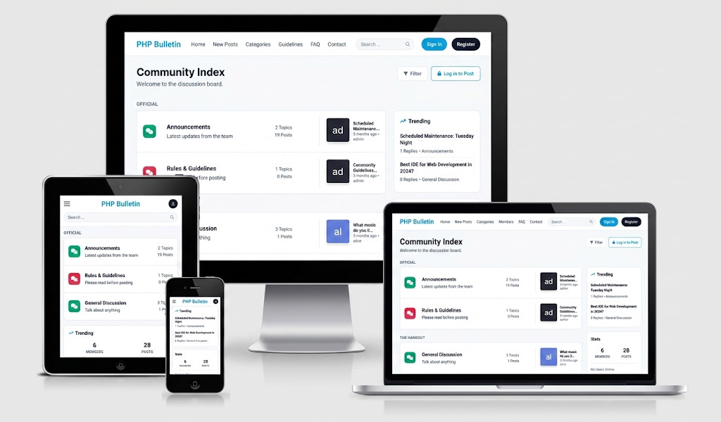 PHP Bulletin Forum Interface