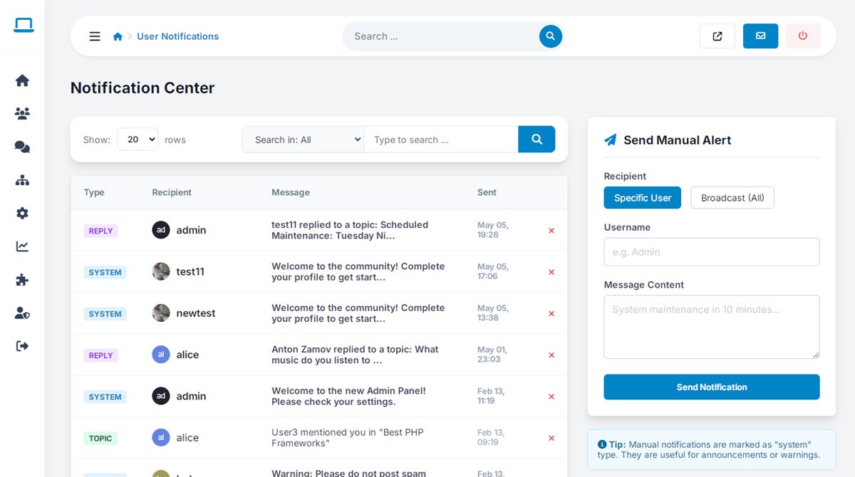PHP Bulletin Feature: Smart Notification Center